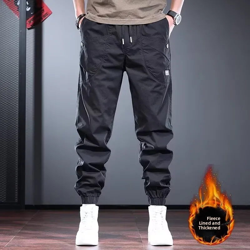 

Men's Work Pants Spring Autumn Loose Multi-ket Wear-Resistant Trousers for Construction Site Comfortable Casual Pants