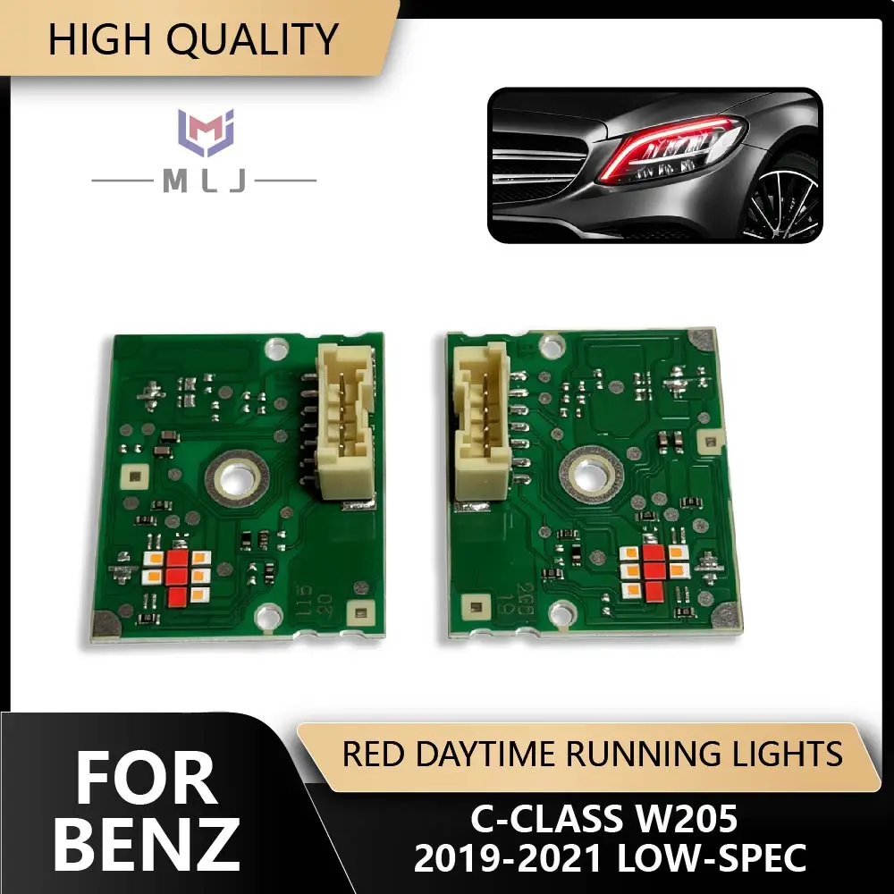 Motorsport Style Red DRL Light Source Chip Boards Module Upgrade Replacement Parts For Mercedes C CLASS W205 2019-2021 Low Spec
