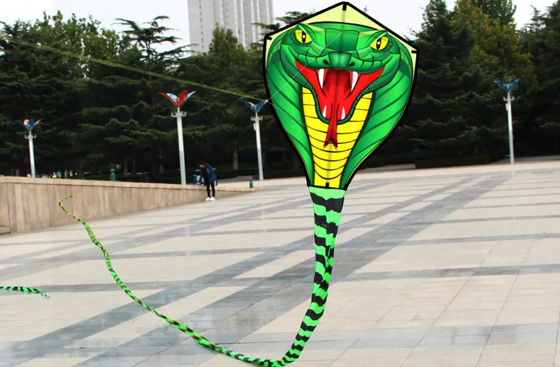 Large 8/15m Variety Of Snake /Power Cobra Kite Animal Wind Kites Outdoor Fun For Children Adults With Hand Line Factory Outlet