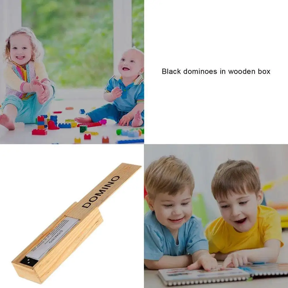 28 unids/set de juegos de mesa de dominó de madera, divertido juego de mesa de viaje, juguetes de dominó para chico, juguetes educativos para niños, regalos