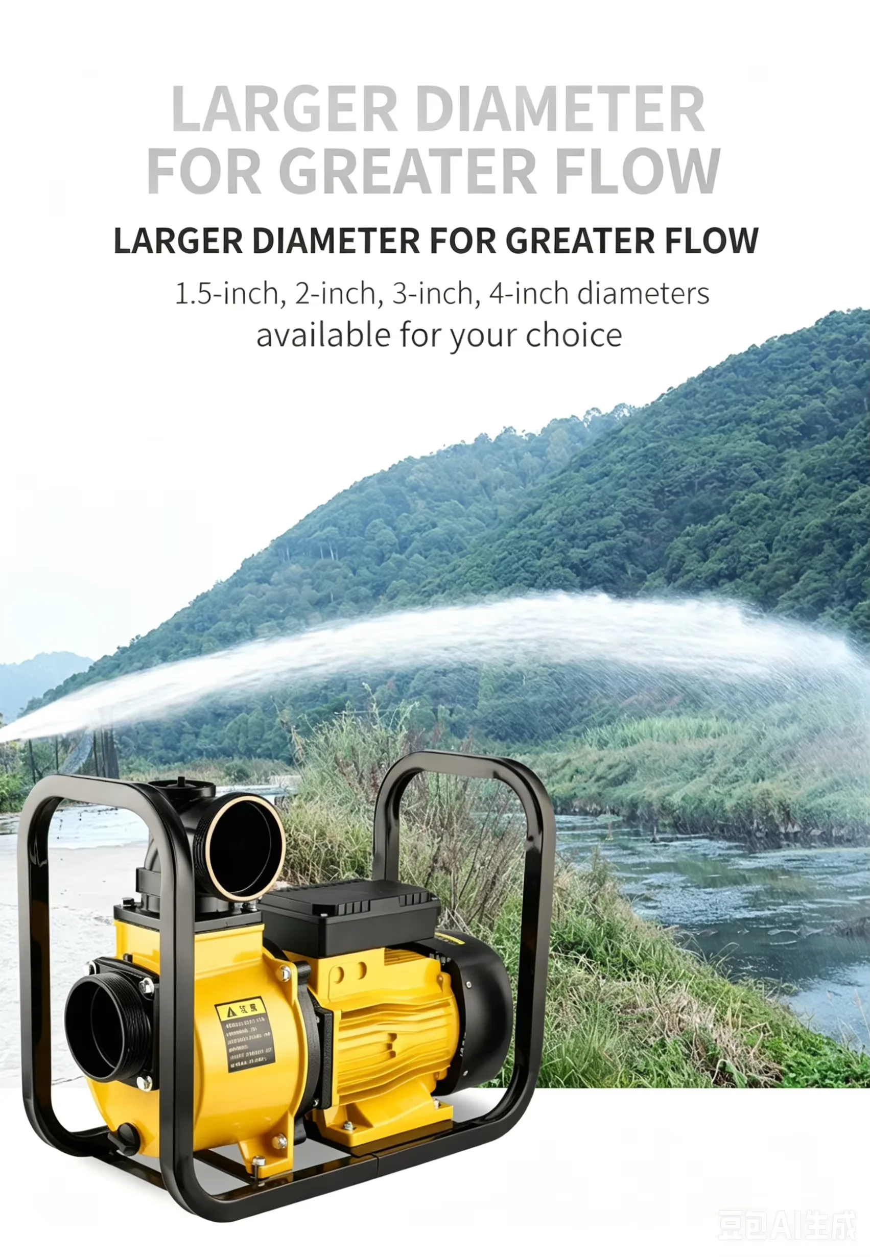 Agricultural Irrigation Water Pump Large Flow Self‑priming Centrifugal Pump 2/3/4 Inch High Lift Sewage Mud Pump for Water & Mud
