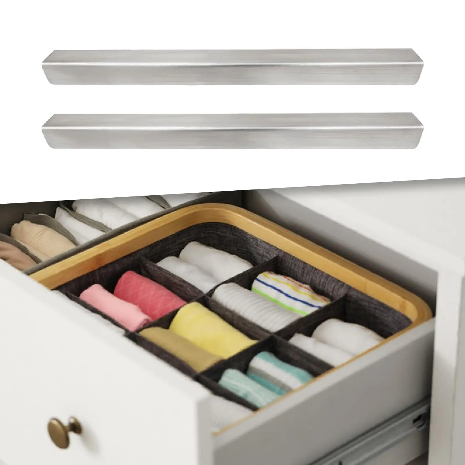 

2x Cabinet Edge Protectors Baby Proofing Cabinets Bumpers Slip on Edge Guard with Adhesive Tapes for 0.75inch Thick Drawers Home