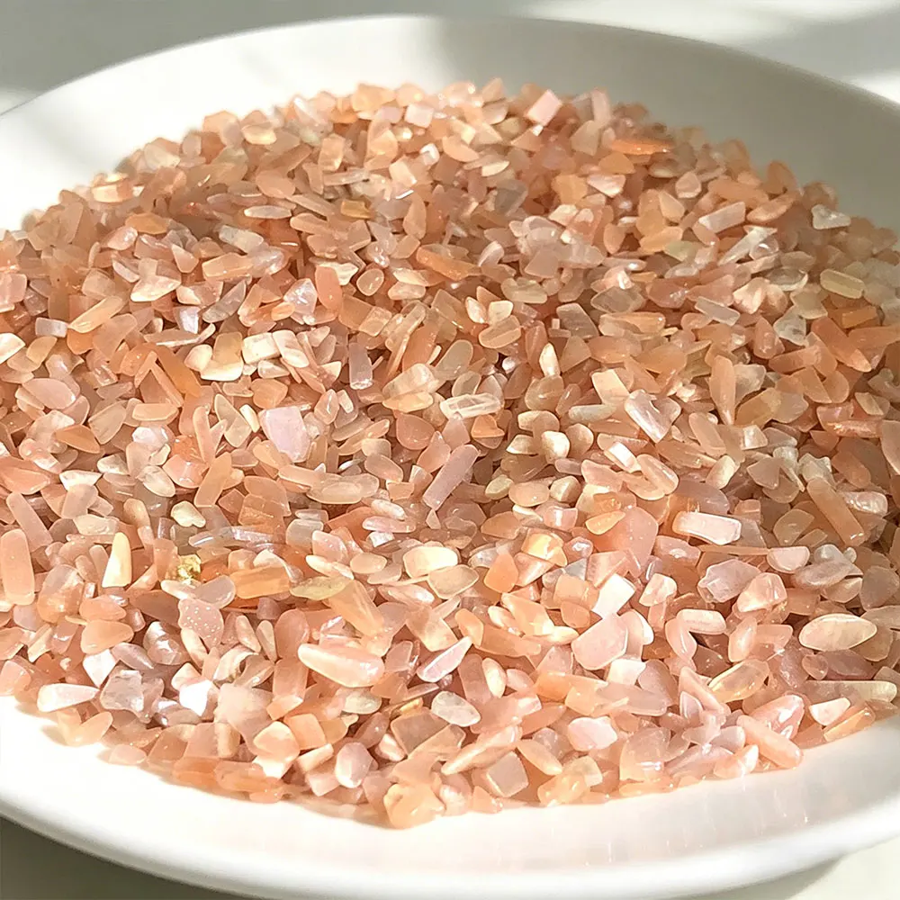 Natural Moonstone Sunstone Crystal Chips Gravels Crystals Stone Mineral Quartz Gemstones Home Decoration Aquarium Fish Tank DIY