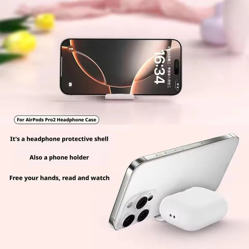 

Anti-Scratch Silicone Cover For AirPods Pro 2/AirPods 4 – Shockproof Anti-Fall Magnetic Lanyard Accessory~