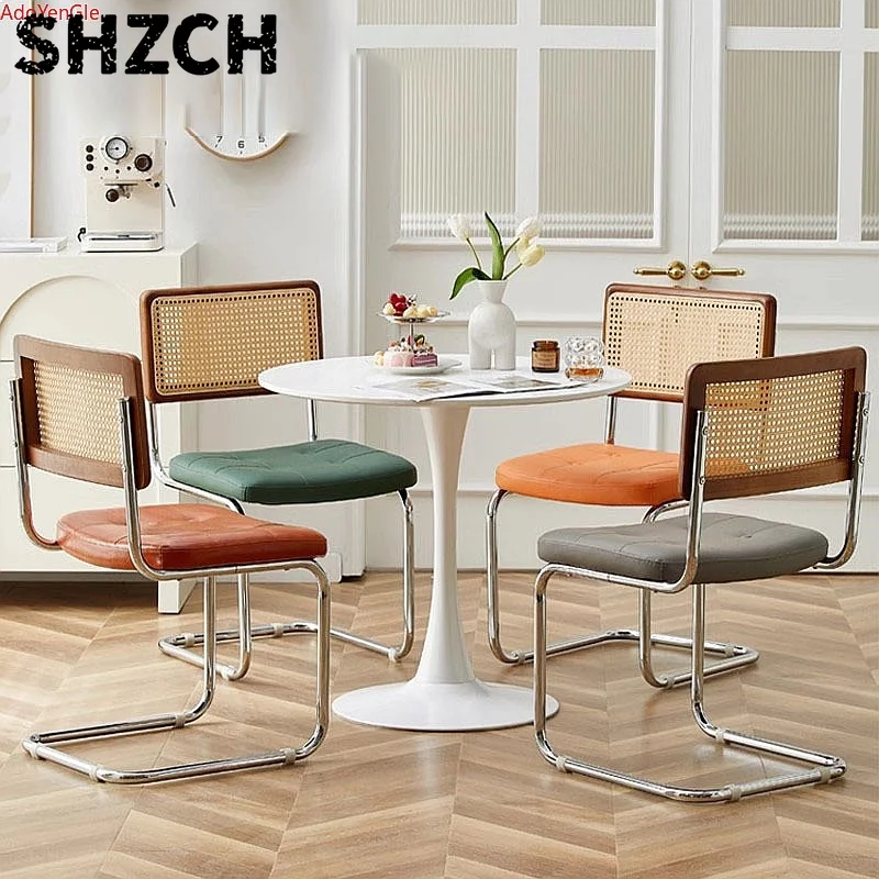 Vintage Nordische Rattan-Esszimmerstühle Moderne Küchen- und Wohnmöbel Cadeiras De Jantar