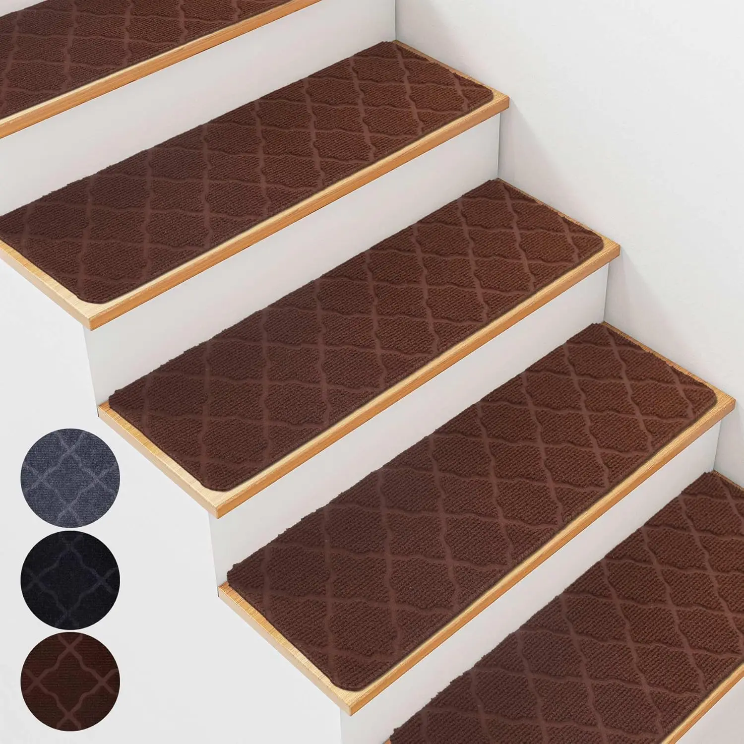 

7 шт. противоскользящих накладок для деревянных ступеней – 8"x30" противоскользящие накладки для лестниц, ковровые коврики для ступеней с самоклеящейся основой