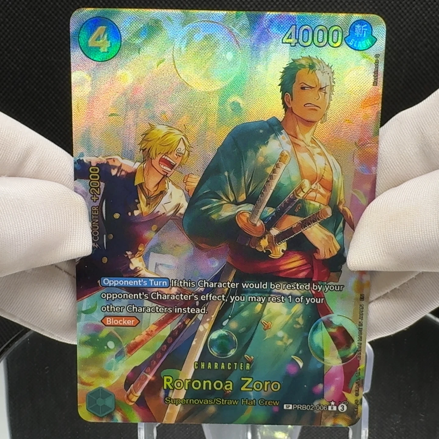 One Piece TCG OPCG English PRB02-006 Zoro SP Zoro&Sanji Textured Foil Card Anime Collectible Cards