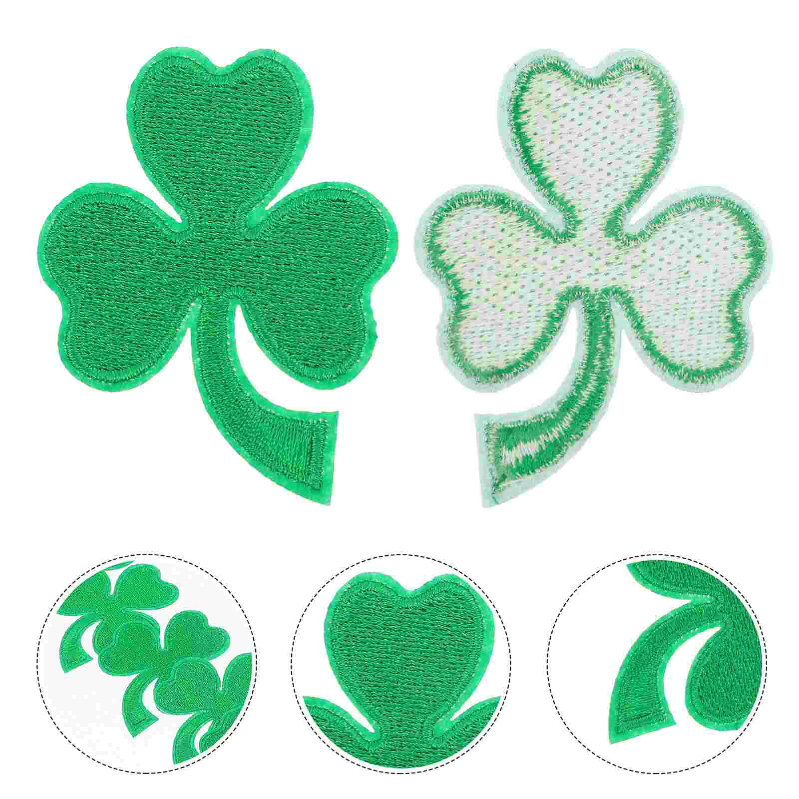 

9 Pcs Decoration Patch DIY Hand Made Decorative Applique Shamrocks Embroidery Green