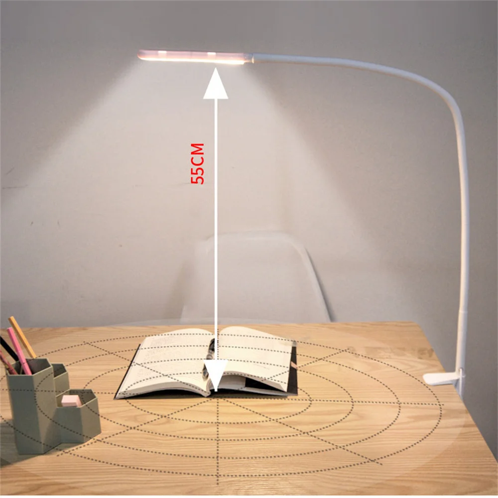 Dimming Led Book Light 10W USB Powered Night Lamp I-shaped Clip 3000K/4200K/5500K &Timer High Brightness for Reading ,Working