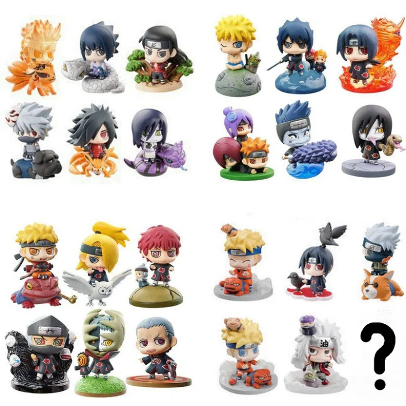 6 Stuks Kawaii Pop Muggenspray Oog | Xiao Artikel Q Versie Naruto Pop Display Cartoon Speelgoed Verjaardagscadeau