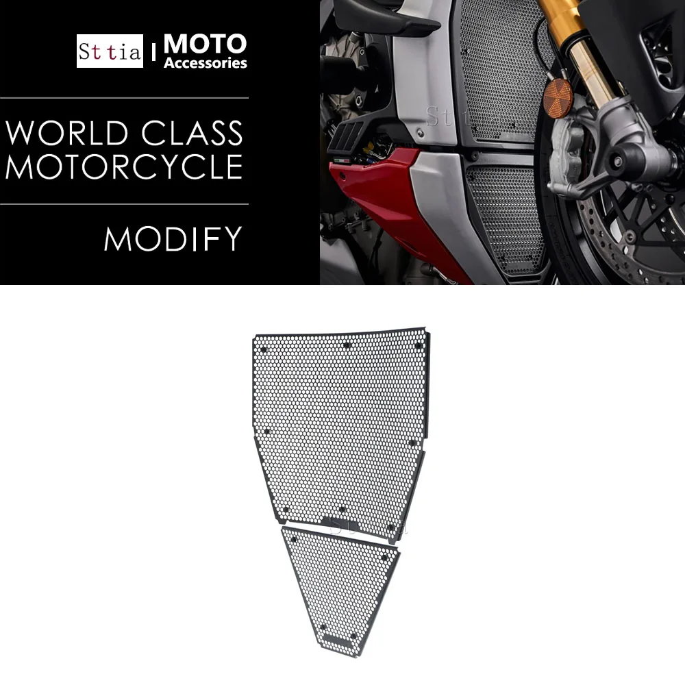 

Motorcycle New CNC Radiator Grille Grill Guard Cover Protector For Ducati Panigale V4 2021-2024 Street Fighter V4 2020-2024