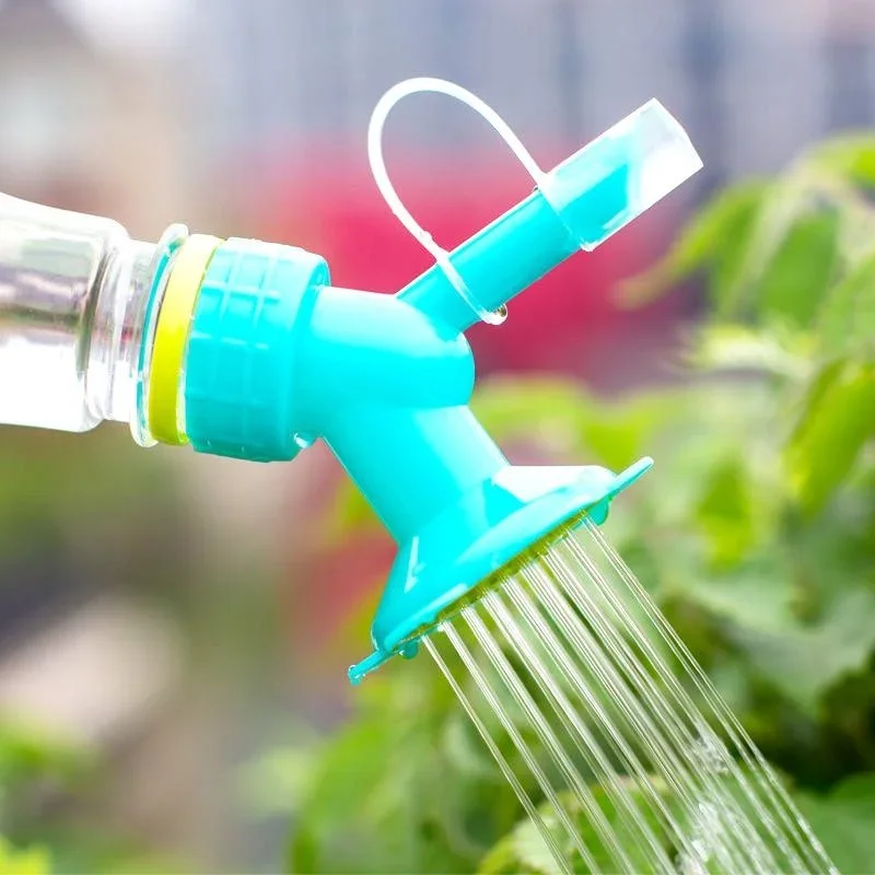 Multi Functional Two Outlet Modes Universal Plastic Potted Plant Water Bottle Garden Nozzle Tool