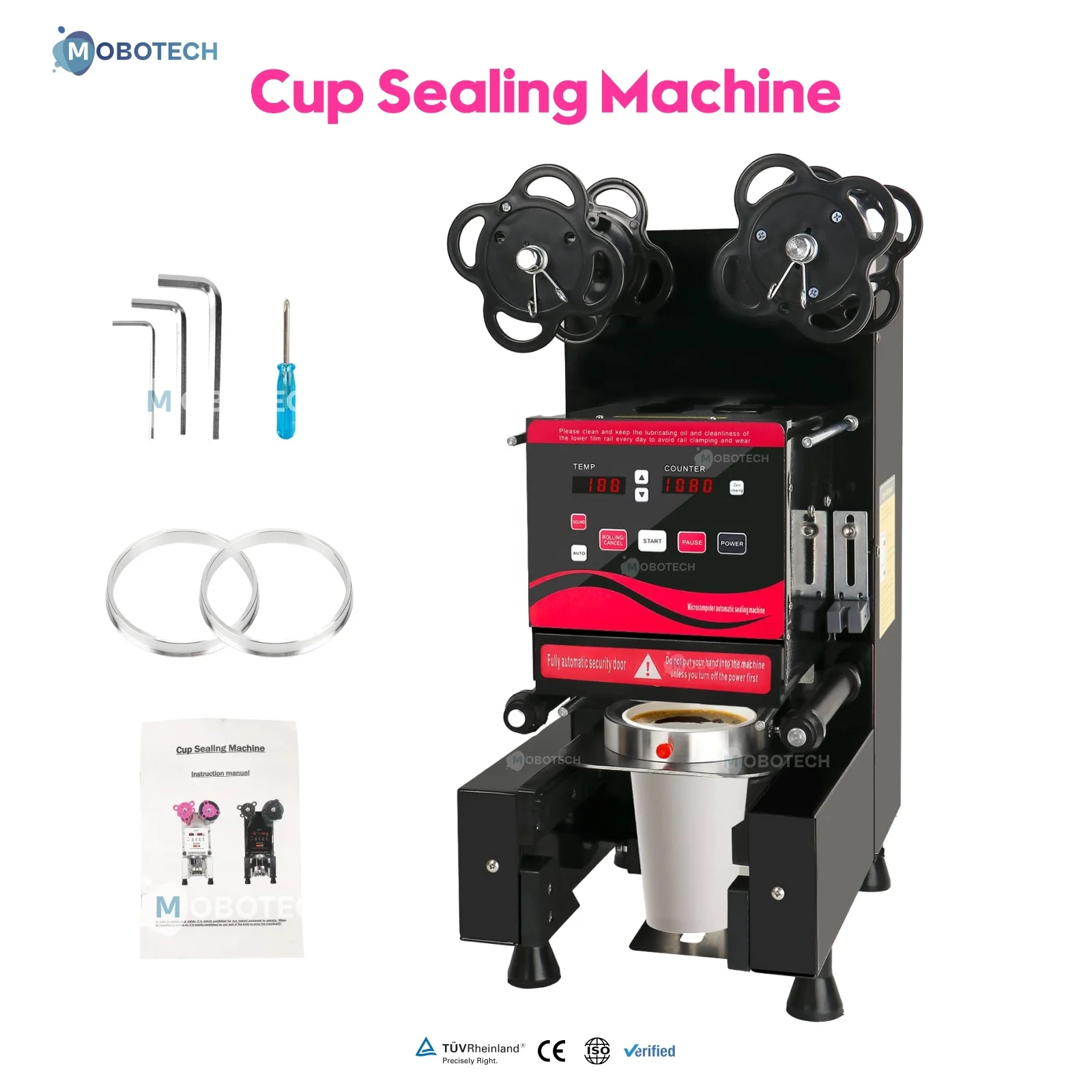 Automatic Bubble Boba tea sealing machine Plastic Cup Paper Cup Sealing Machine Sealing Machine And Table Top Bubble Tea Sealer