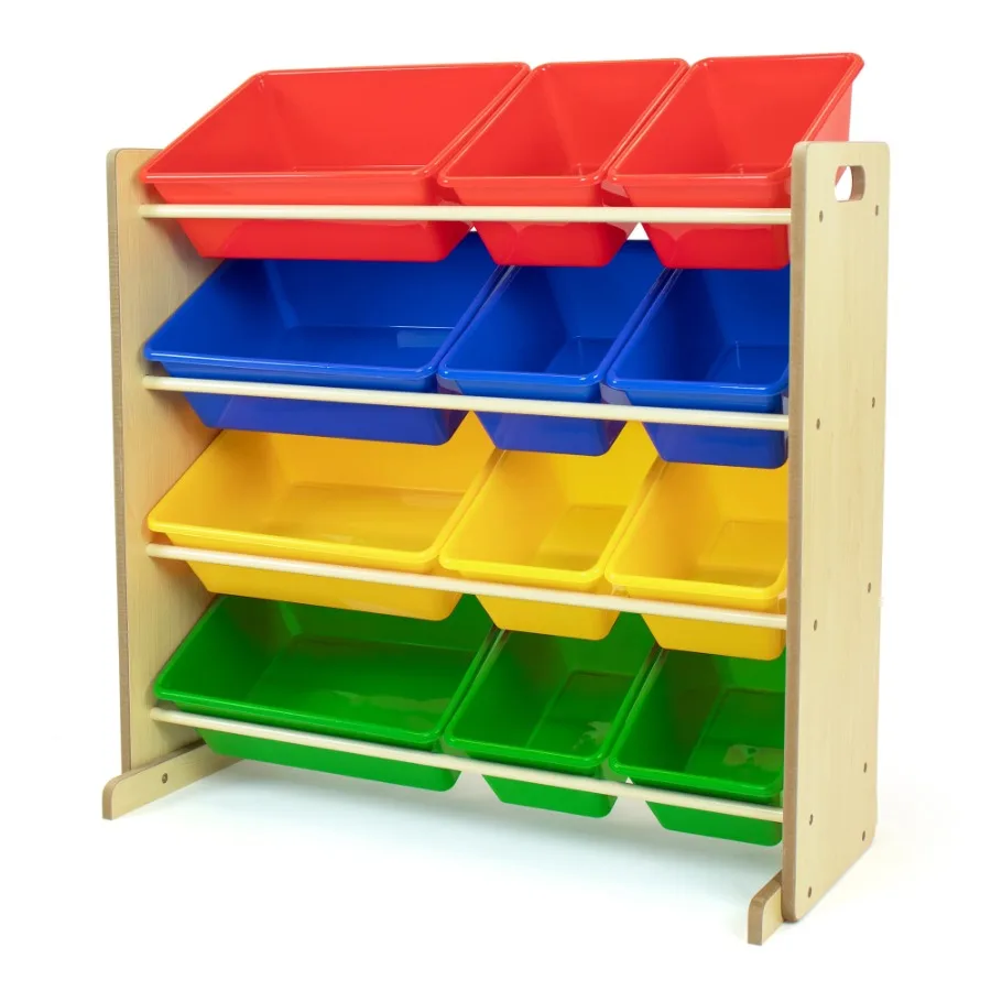 

Versatile Toy Storage Organizer with 12 Colorful Bins for Easy Sorting and Cleanup in Playrooms and Nurseries