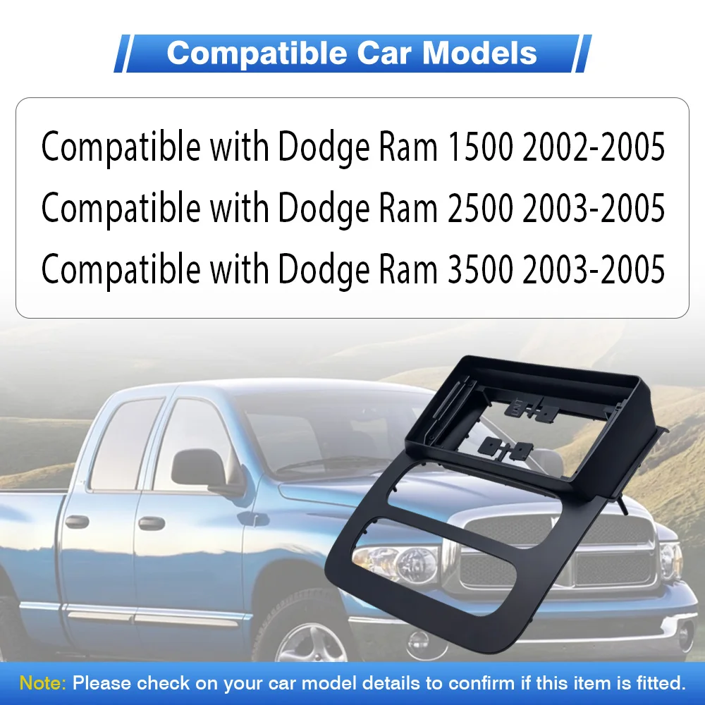 9 inch Car Android Radio Facia Stereo Dash Trim Radio Player screen For Dodge Ram 1500 2003-2005 2 Din Head Unit Panel Dash Trim