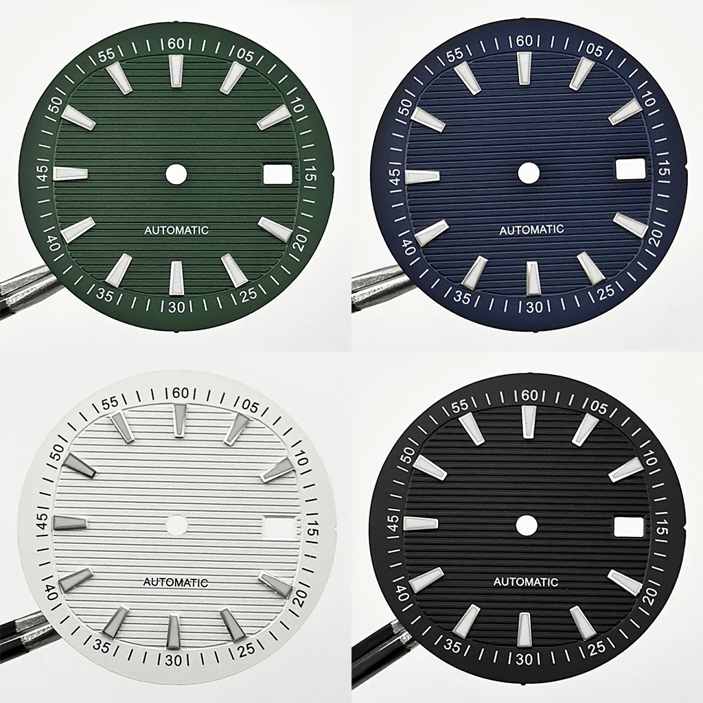 Nh35 33mm biały niebieski czarny zielony zegarek tarcza zielona zegarek świetlny tarcze do części zamiennych NH35 4 r35