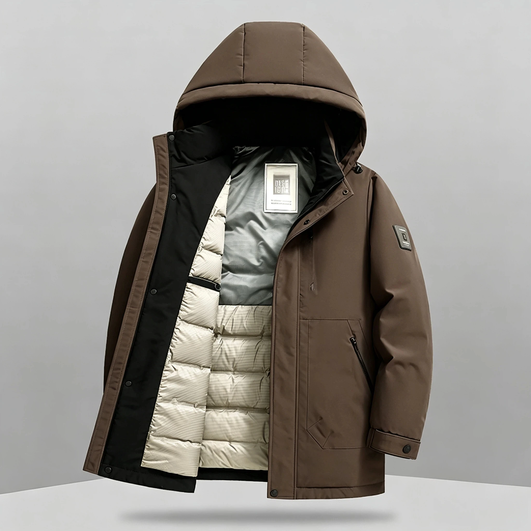 Men Winter Thicken Down Jacket Detachable Hood Outdoor Sports Coat Mens Warm Puffer Jacket Casual Parka for Hiking