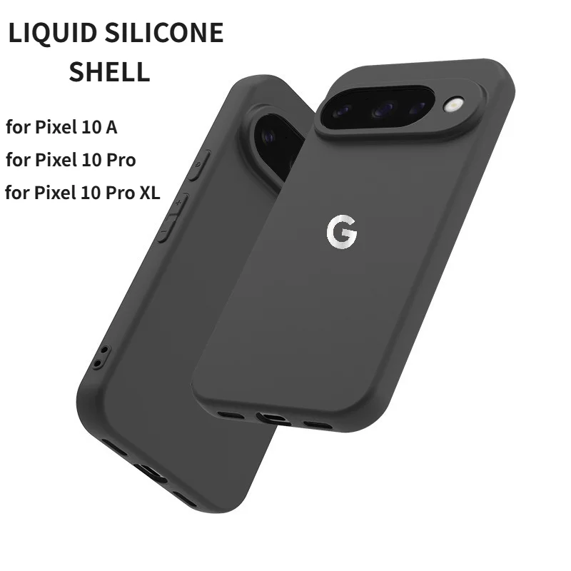 Funda original de silicona líquida con tacto piel para Google Pixel 10A 10 9 Pro XL 8 7 6 A, protección con borde anti golpes