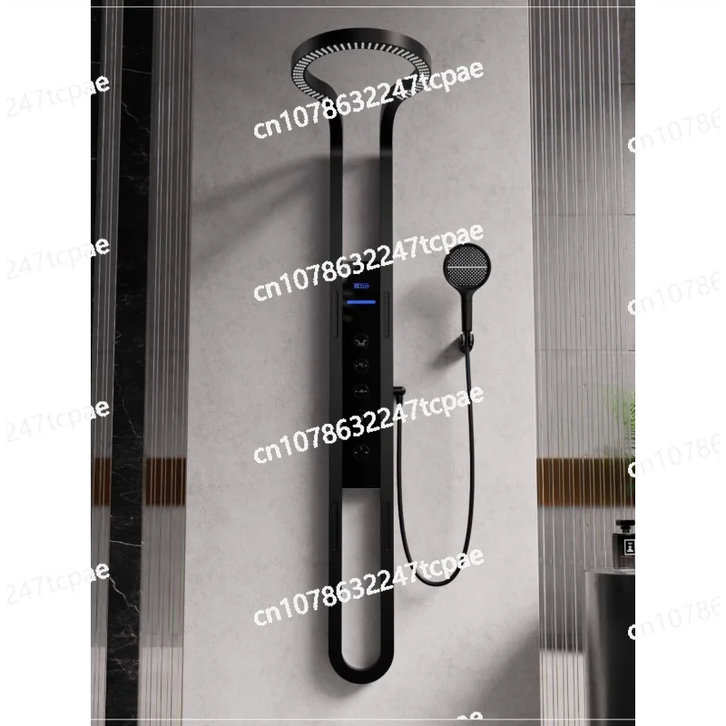 Large top spray shower rain curtain ring waterfall shower multi-function massage shower digital display