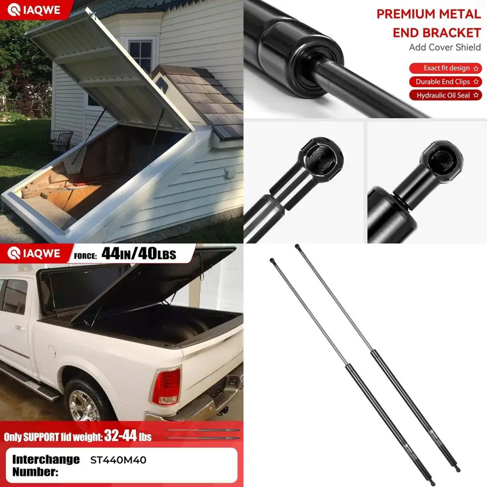 

44 Heavy Duty Gas Struts for 40 lbs Load, 178 N Spring, Tonneau Cover, RV, Truck Bed, Storage, Toolbox, Topper, Camper Window, 2