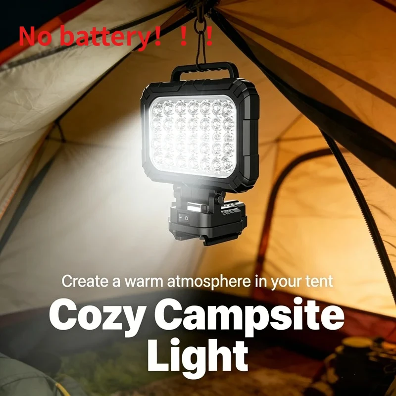 Lanterna de Trabalho LED de 5 Polegadas para Bateria Makita 18V, Lanterna Sem Fio para Canteiro de Obras, Camping, Iluminação de Emergência com Porta USB Dupla