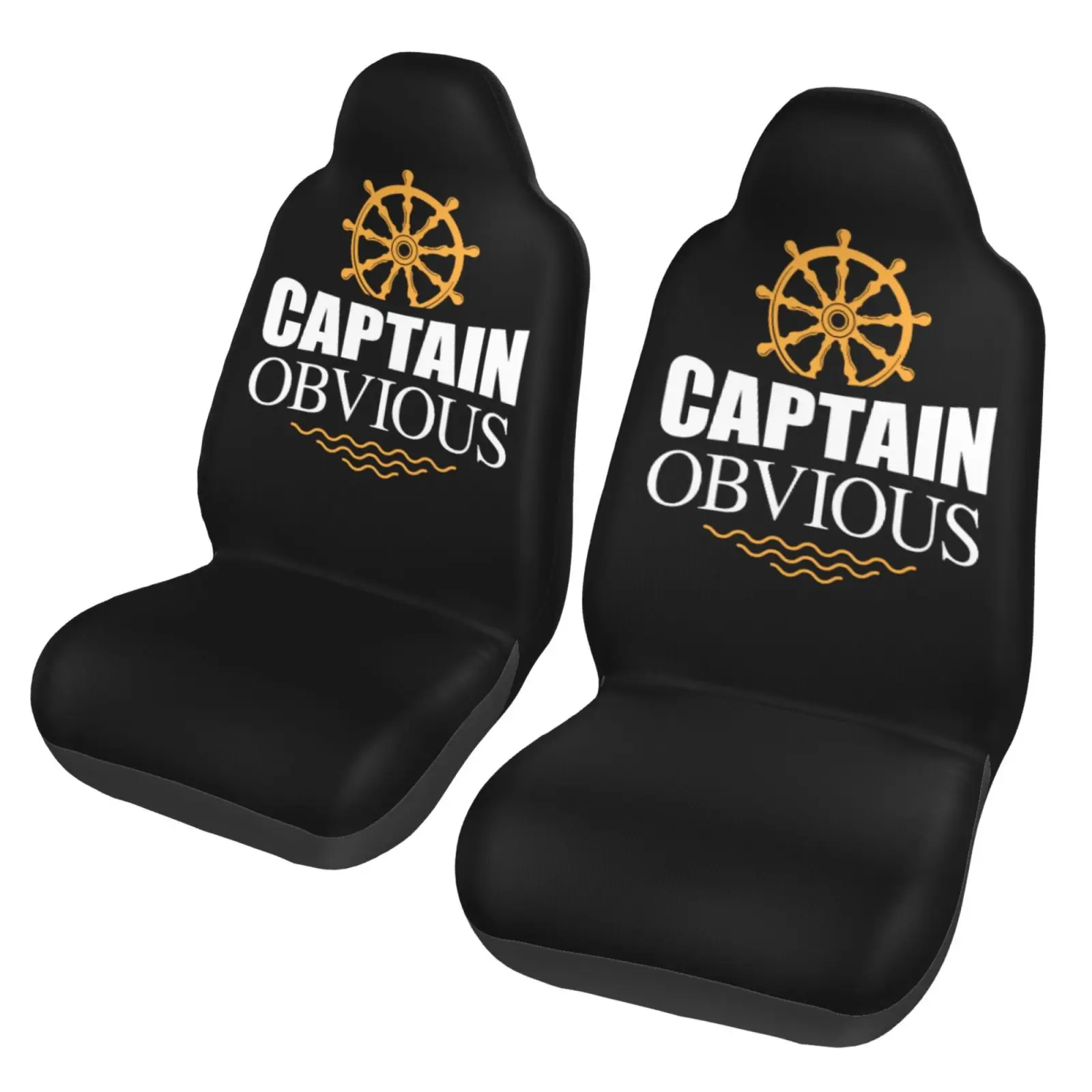 Captain Ovious Print 2pcs Car Seat Covers Suitable for Women and Men Universal Car Front Seat Protector Suitable for Cars SUV