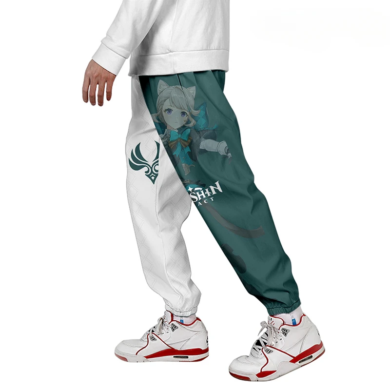 Jogo Anime Genshin Impact Lynette Fantasias Cosplay, calças para homens e mulheres, calças casuais, moletom Hip Hop, joggers estampa 3D