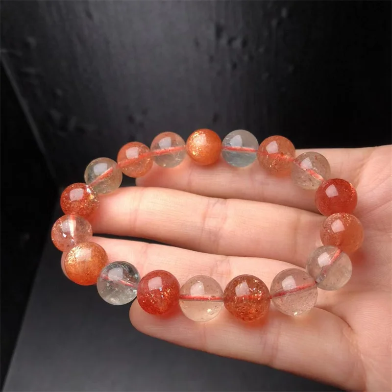 Natural Alusha Quartz Bracelet Smooth Gemstone Reiki Healing Jewelry Energy Crystal Holiday Gift 1pcs 11mm