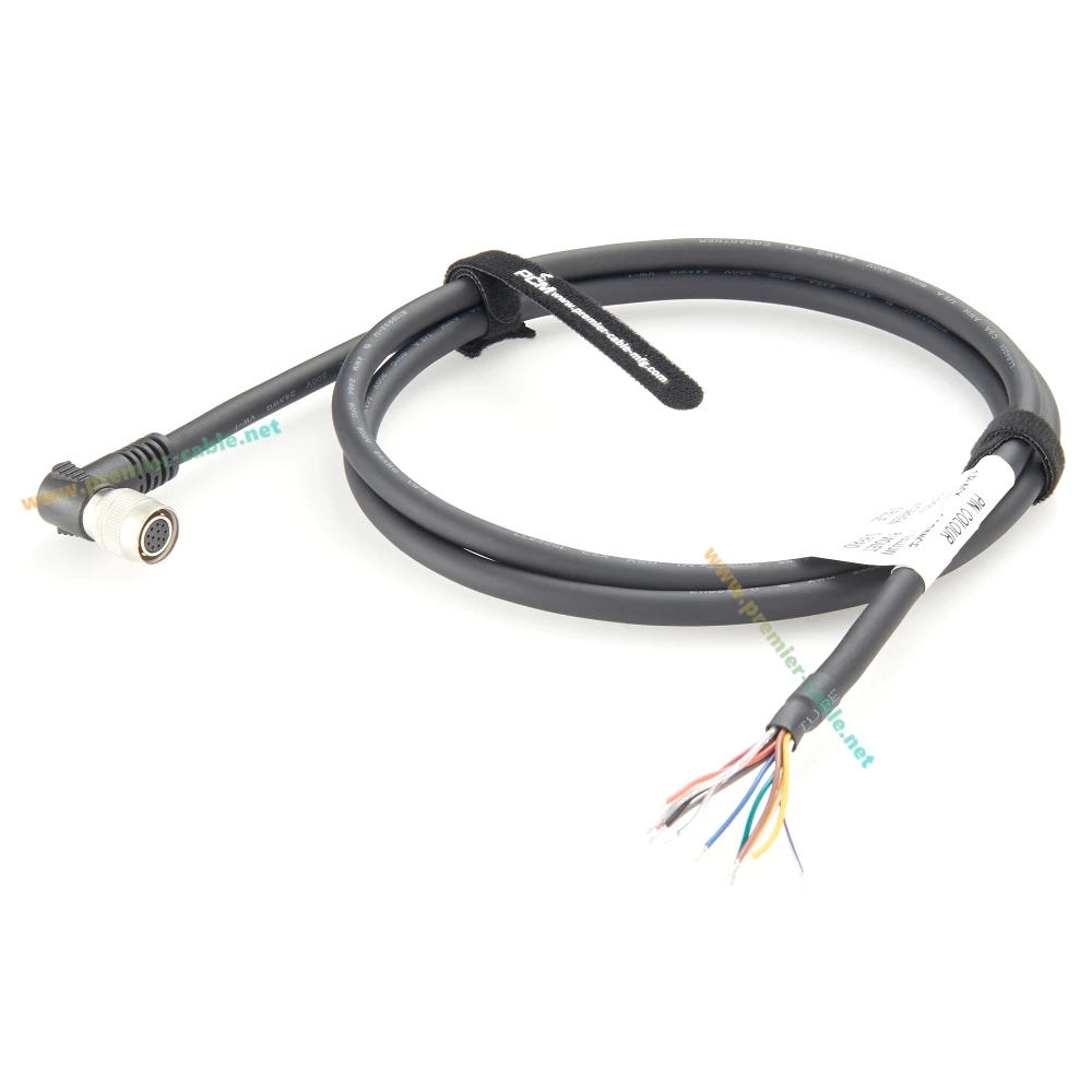 直角互換ヒロセ 12 ピン メス HR10A-10P-12S からリード線 I/O ケーブル、ソニー日立カメラ B4 ENG Amira Alexa Basler 用