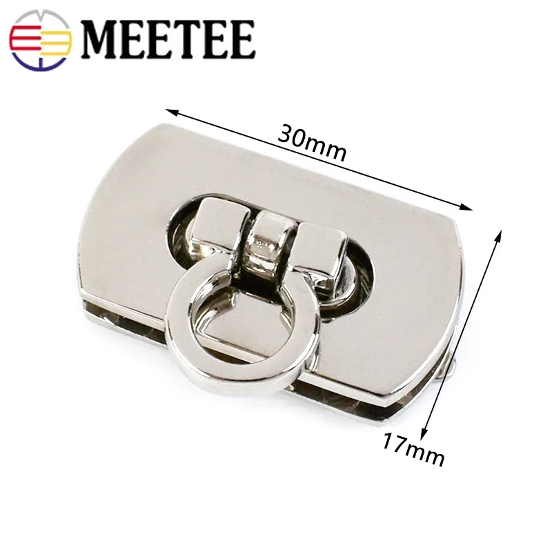 2/5/10Pcs Metal Twist Turn Lock Buckles 30x17/25x13mm Detachable HandBag Clasp Purse Belt Leather Craft DIY Hardware Accessories