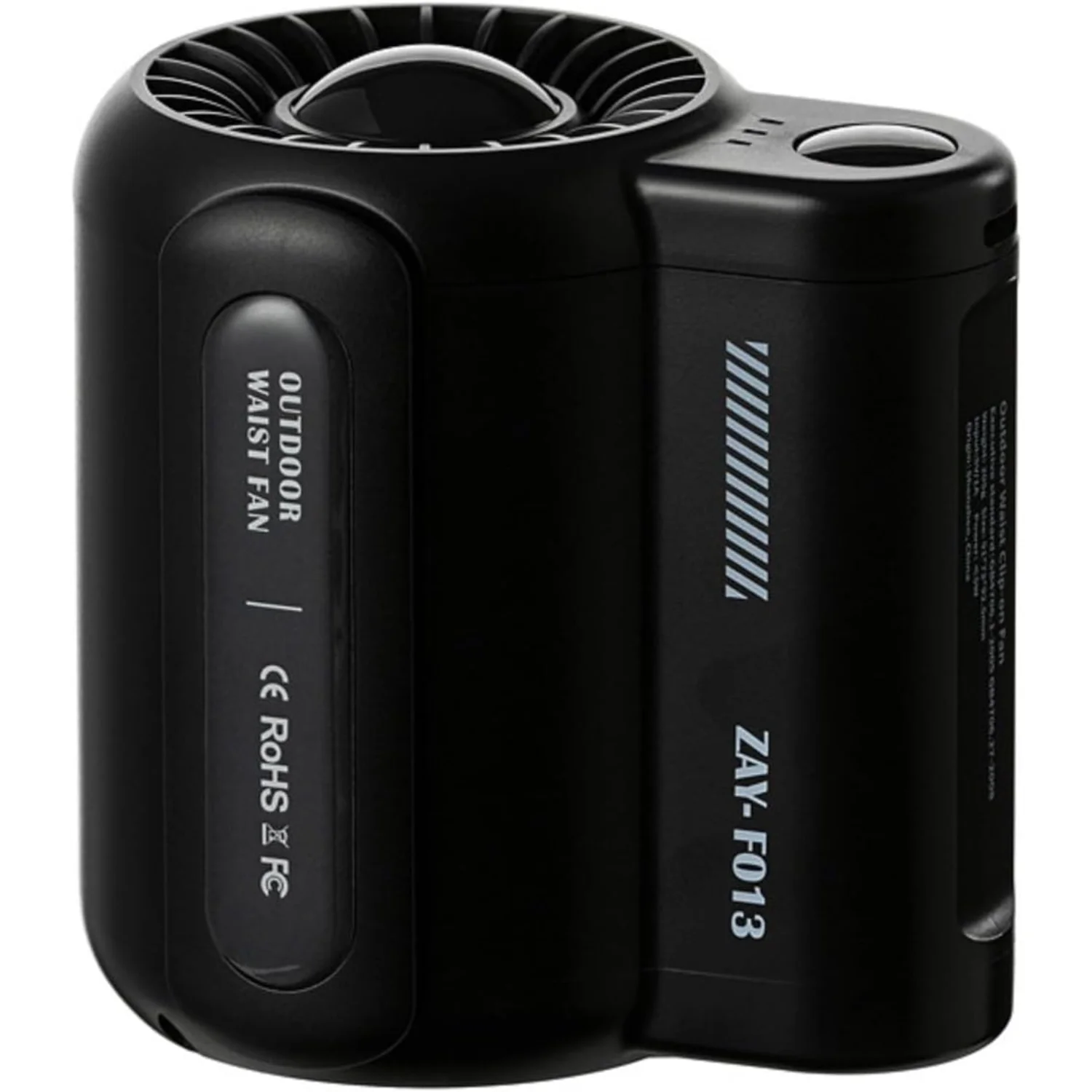 مروحة بمشبك رائع تحت القميص، مشبك مروحة خصر محمول، مروحة تبريد قوية لتدفق الهواء للخصر، صيد السمك أثناء السفر في الهواء الطلق (أسود)