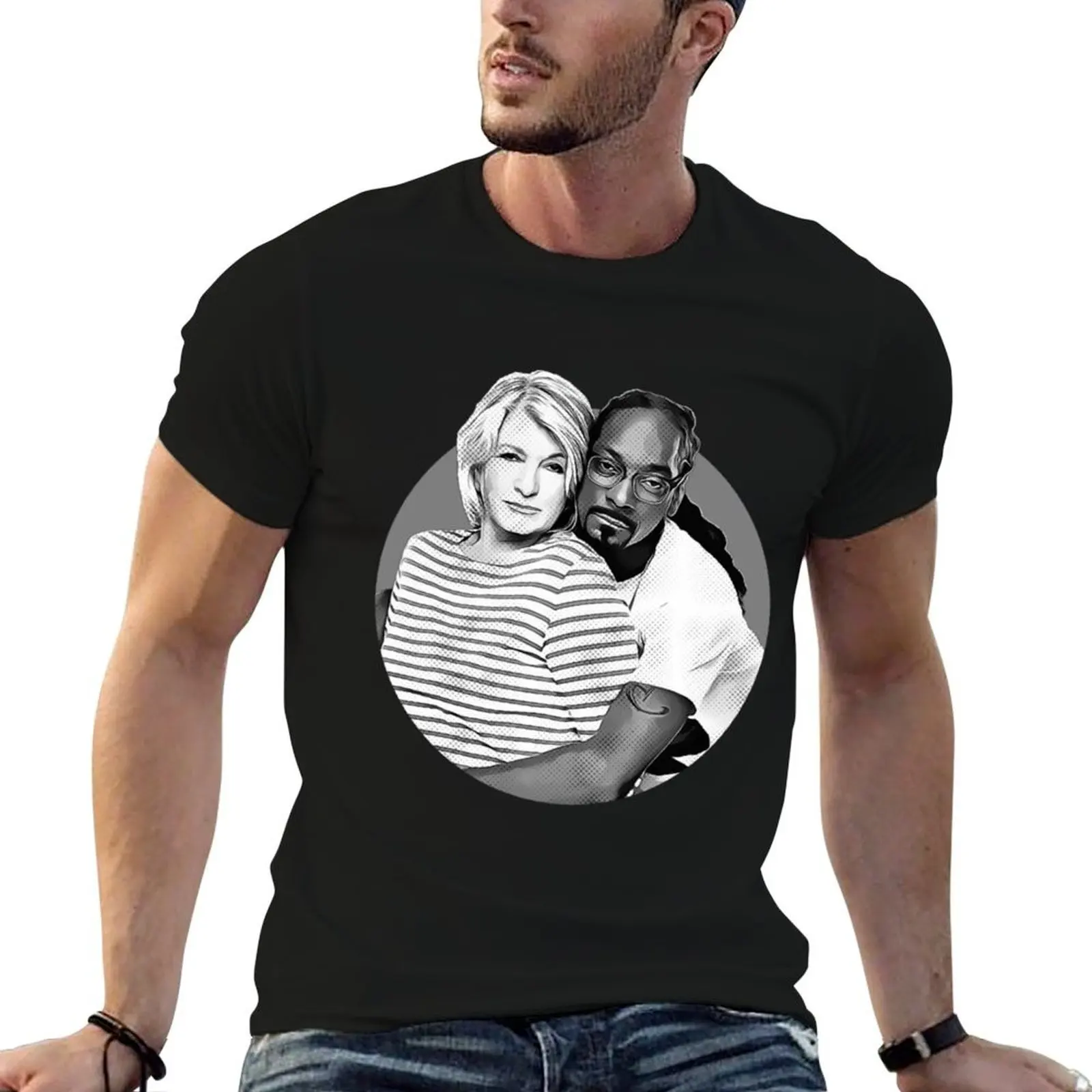 Camisetas Martha Stewart - Snoop and Martha para homem, pacote de camisetas gráficas brancas para homem, camiseta para homem
