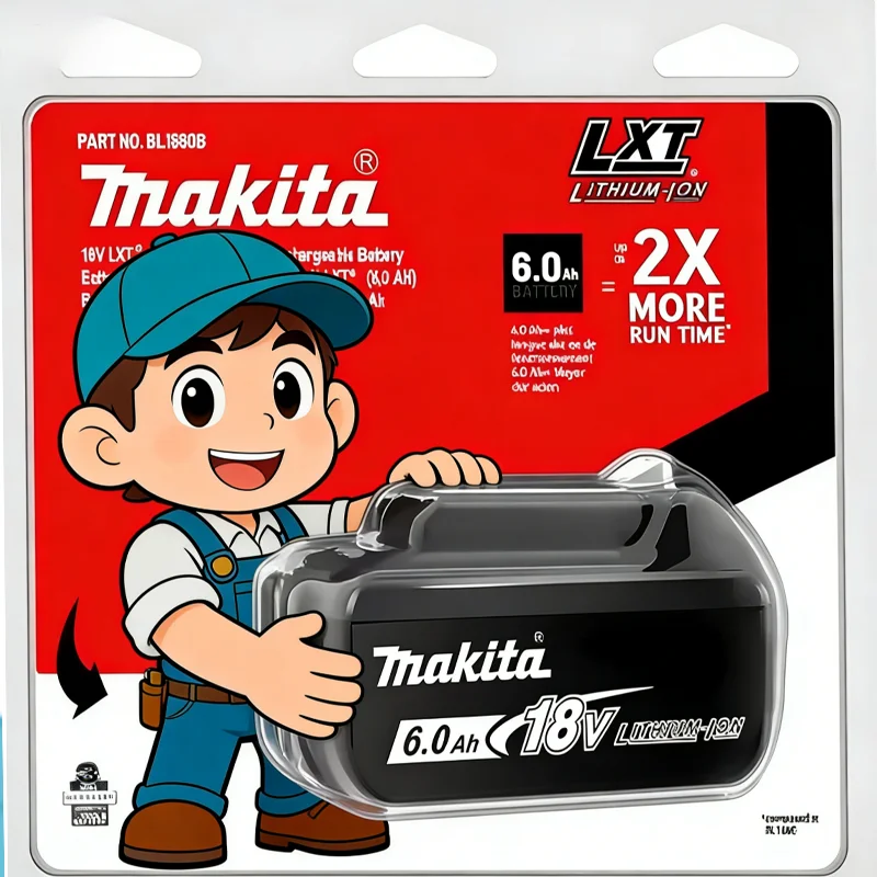 

Makita 18V 6.0Ah Battery Original Lithium ion Rechargeable Battery 18V 6000mAh Replacement Battery BL1860 BL1850 BL1860B