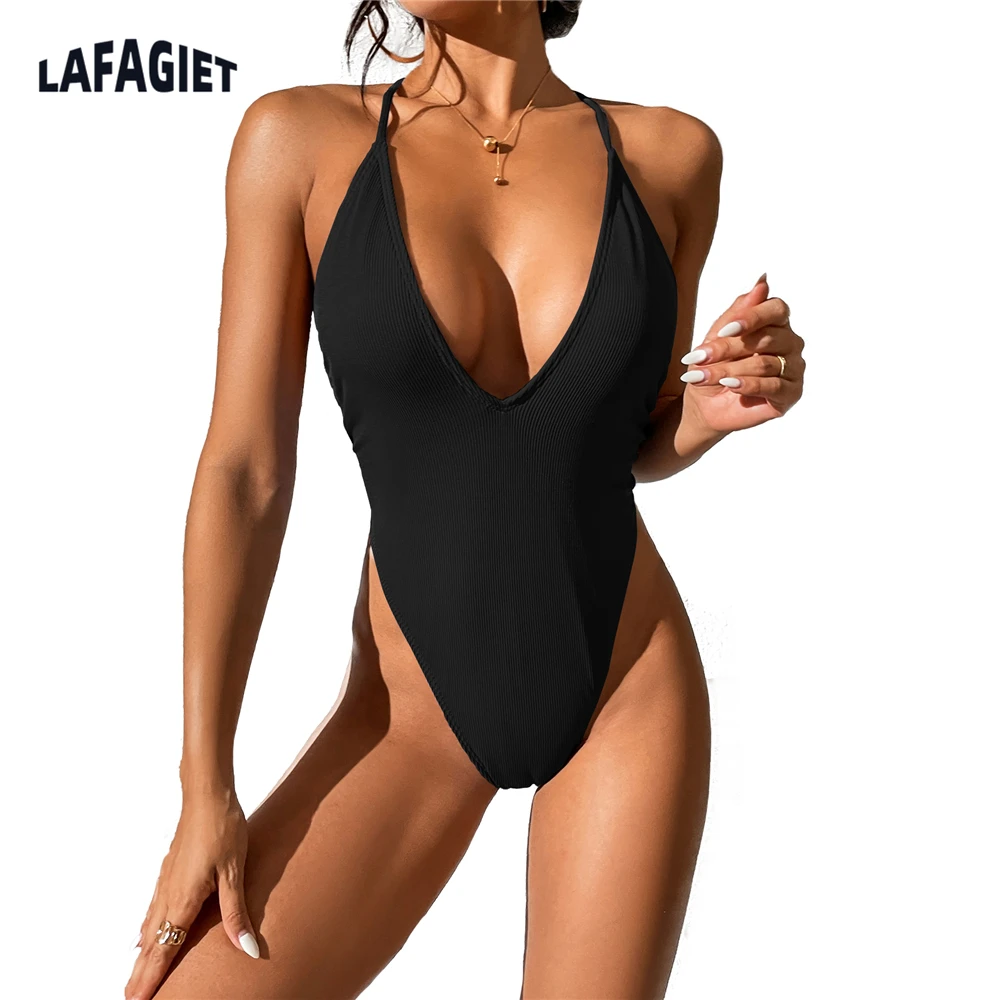 

Sexy Ladies Bikini Swimsuit One Piece Push Up Women's Swimwear 2022 Beachwear Deep V Bathing Suits Swim Suit Female Summer