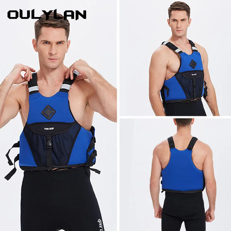 

Oulylan Neoprene Life Jacket Portable Buoyancy Vest Front Pocket Fishing Surfing Vest Surfing Sail Swimming Life Vest