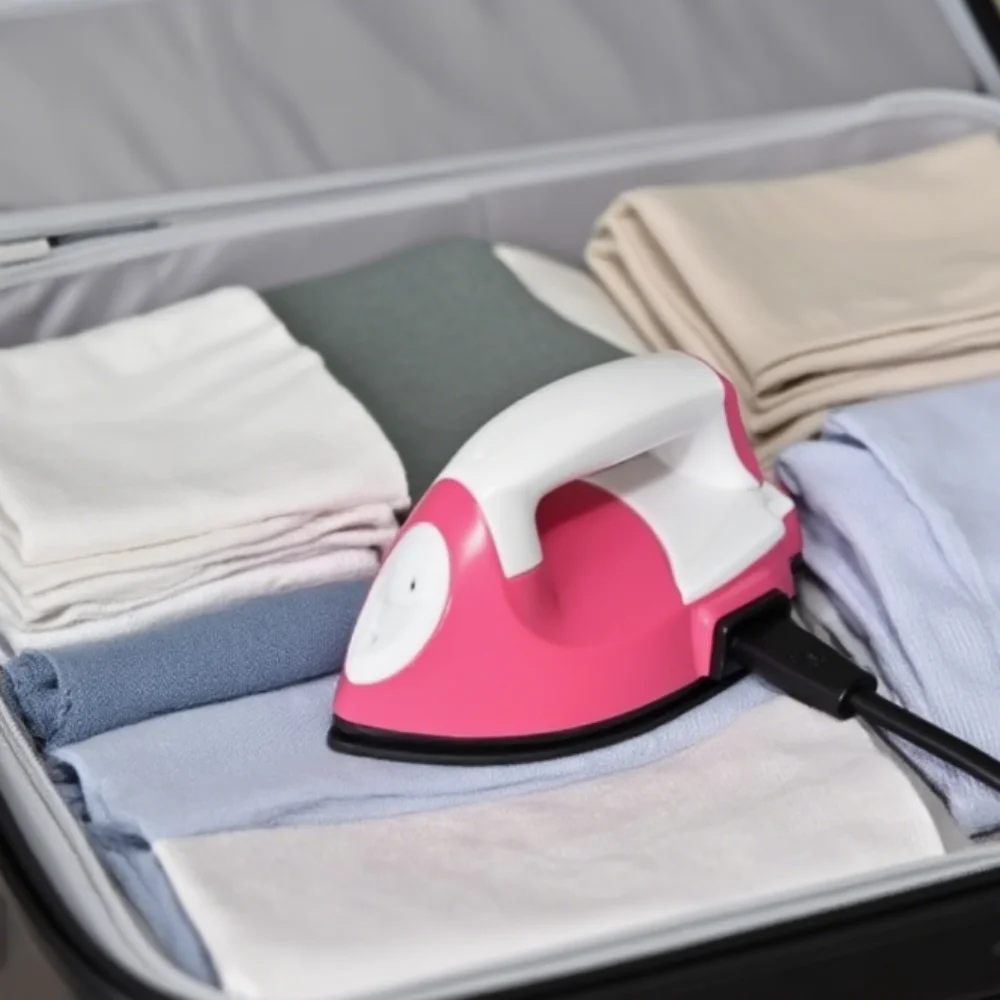 Mini Plancha Eléctrica Portátil para Viajes, Manualidades, Ropa, Costura, con Protección Eléctrica, Funda Protectora, Accesorios para Plancha