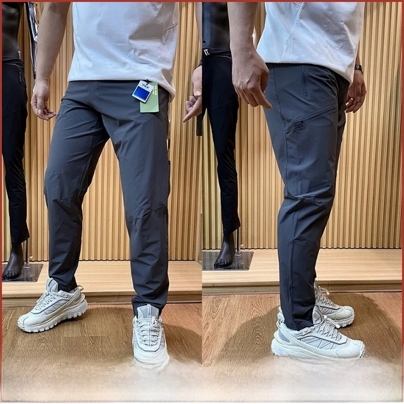 

Легкие мужские летние новые спортивные повседневные брюки для улицы, дышащие тонкие брюки с 3D стерео вырезами, модные прямые брюки...