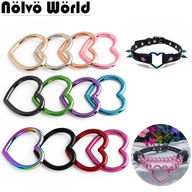 20/50/150PCS Heart Metal Bags Strap Buckles O Ring For Party Chocker Necklaces Pet Collar Belt Shoes Hook Connector Accessories