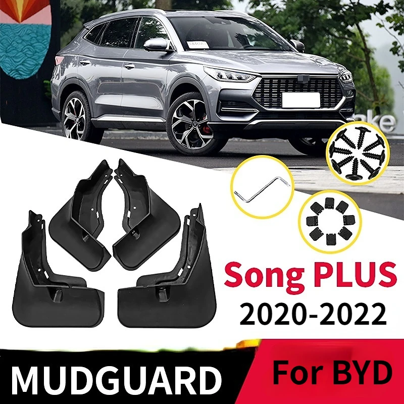 

4Pcs Car Mudguard for BYD SONG PLUS DM-i EV 2021 2022 Front Rear Mudguards Splash Guards Fender Mudflaps Car Accessories