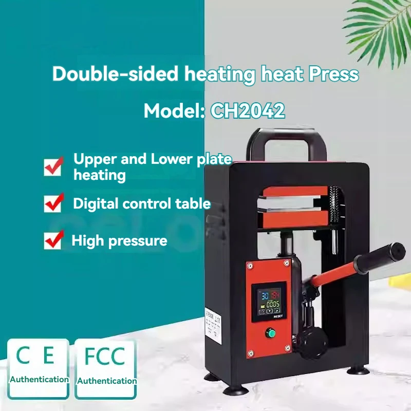 600w Dual Heated Plates Press High Press Screen Touch Control Hot Stamping Machine 10ton Hydraulic Rosin Press Machine