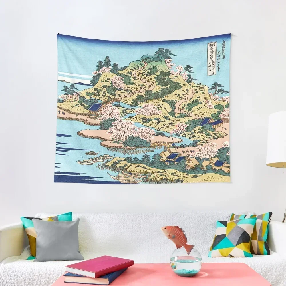 

Tenpozan at the Mouth of the Aji River by Katsushika Hokusai Tapestry Decorations For Your Bedroom Aesthetic Decoration Tapestry