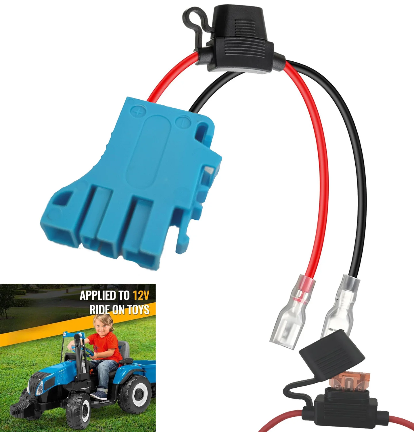 Chicote de Fios para Brinquedos Infantis Conector da Bateria Compatível com Peg-perego Bateria de 12 Volts Passeio no Carro 40a 12 Awg