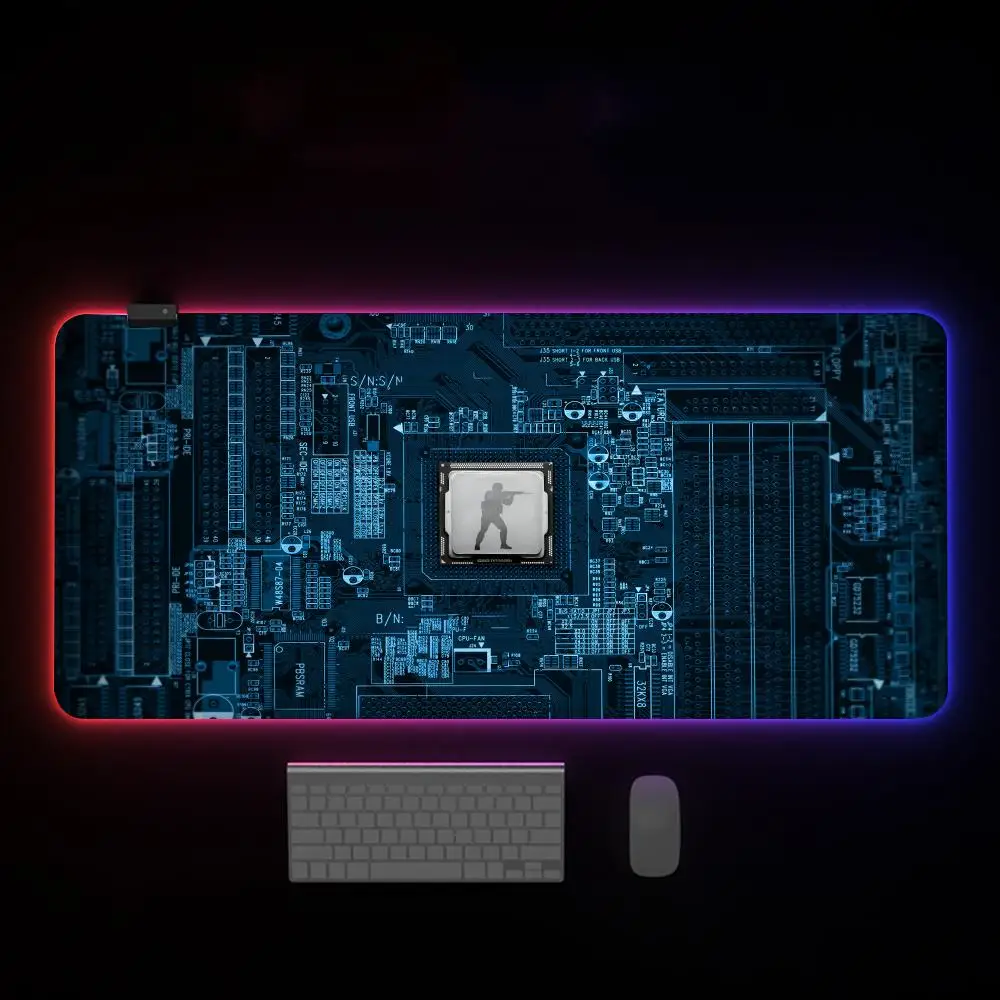 Computer motherboard Dentro Placa Mae Mouse Pad Mousepad Rgb  Mouse Pad Gaming Backlight Pc Accessories Gamer Keyboard Backlit M