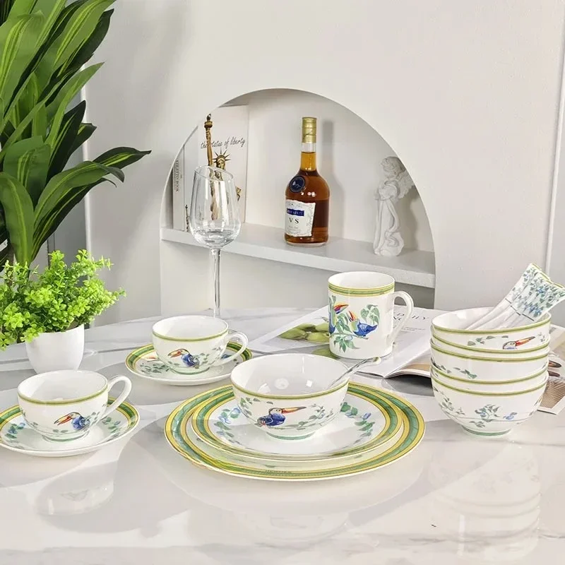

Ceramic Bone China Cups Saucers Bowls Spoons Plates Teapots Tableware Perfect for Daily Use Guest Dining Home Meals And