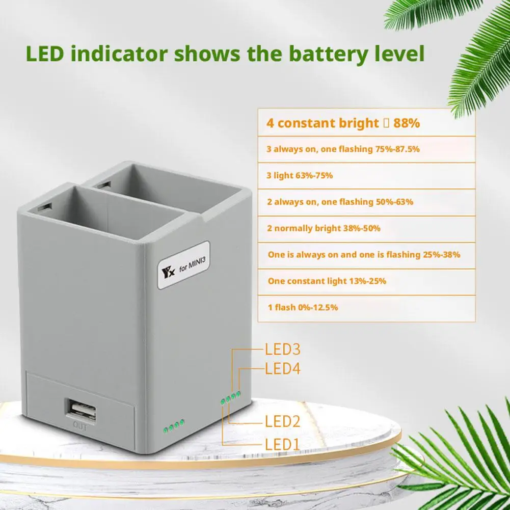 Two-way Digital Display Charging Hub Battery Intelligent Charger for DJI Mini 4 Pro/Mini 3 Pro Charging Butler Power Bank Drone