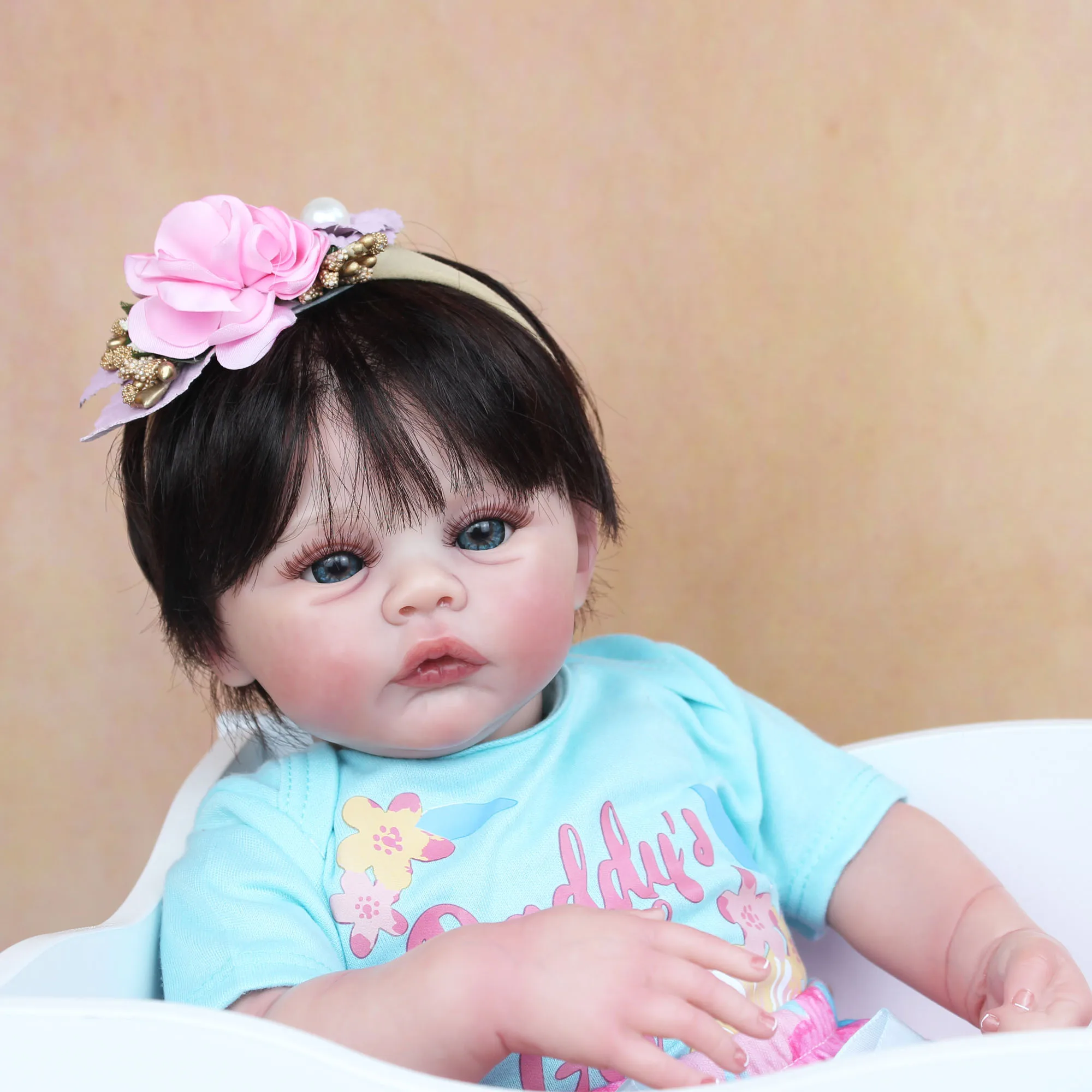 48 CM 3D Skin Tone Visible Veins Soft Silicone Reborn Baby Doll Toy For Girl 19 Inch Child Dress Up Boneca Lifelike