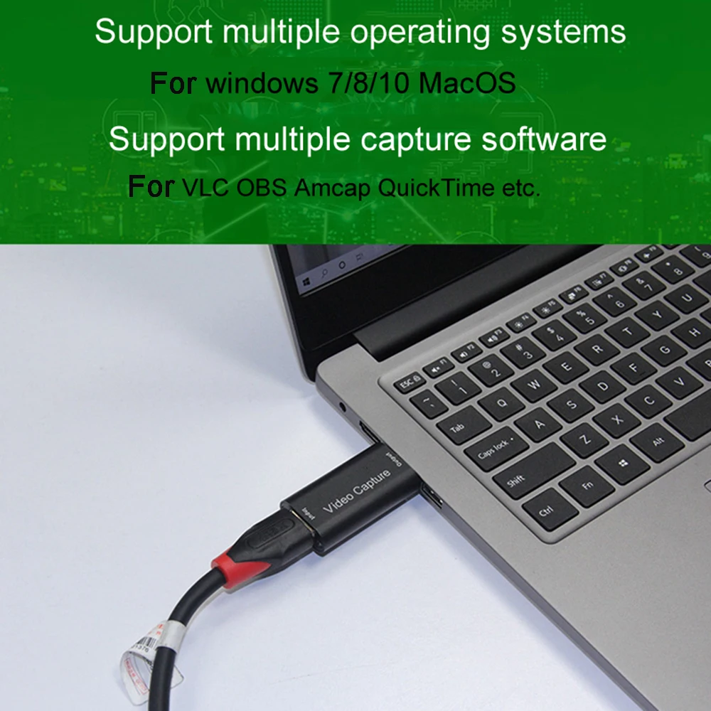 USB 2.0 4K Video Capture Card USB2.0 HDMI-compatible Grabber Recorder for PS4 Game DVD Camcorder Camera Recording Live Streaming