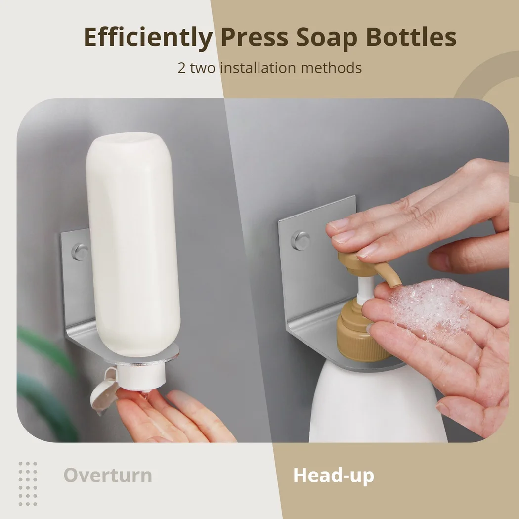 Soap Bottle Dispenser Holders Wall Mounted Installation Pump Shampoo Dispenser Bottle Holders On Wall Liquid Soap Bottle Holder