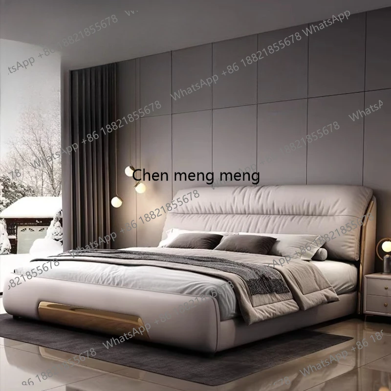

Bedroom Furniture Modern Luxury Leather Bed King Bed Frame 150x200 180x200 200x220 Cm Solid Wood Bed Frame Furniture