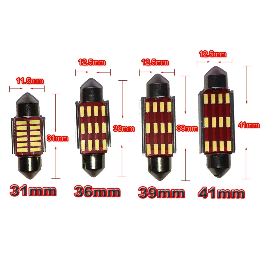 6411 6413 6423 Festoon C5W Led Bulbs 31mm 36mm 39mm 41mm Light Canbus  kit for 6461 DE3425 DE3423 Dome Map Door Trunk light